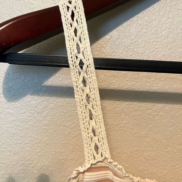 Vintage Free People slip dress with crochet straps. Small Petite - Picture 3 of 7